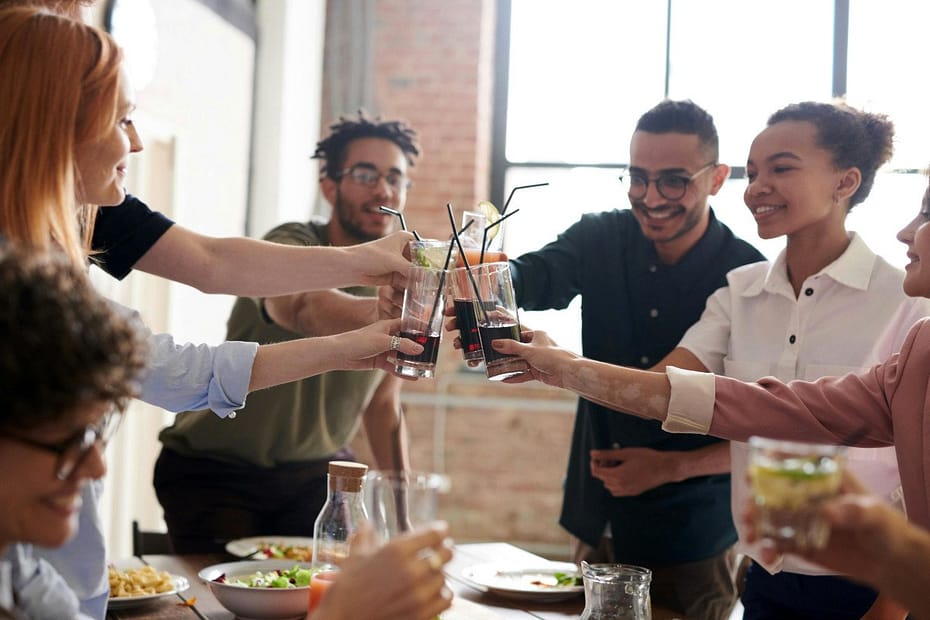 People having a party in their office